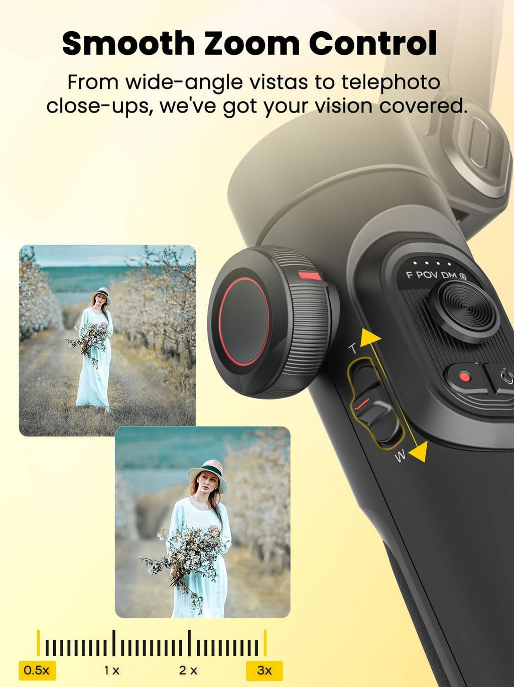 AOCHUAN Smart XE AI 3-Axis Foldable Handheld Smartphone Gimbal Stabilizer with AI Tracking Black Zevon