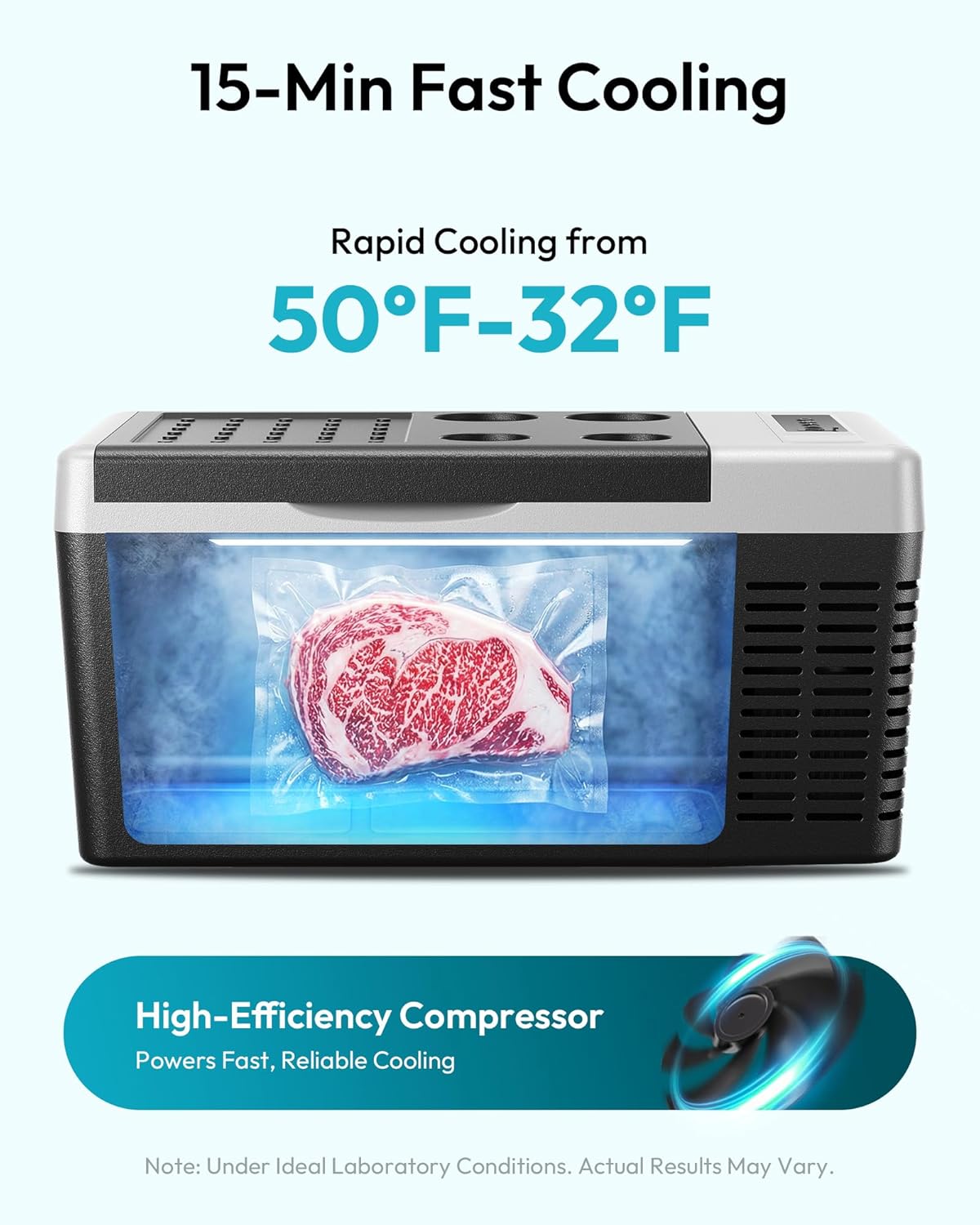 12 Volt 19-Quart Compressor Portable Electric Cooler & Car Freezer with App Control Zevon