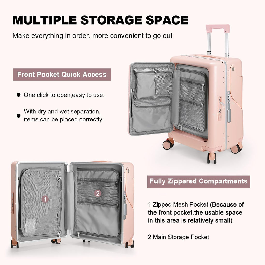 Ride On Hardshell Suitcase with Foldable Seat, Seat Belt & 4-Spinner Wheels Pink Zevon