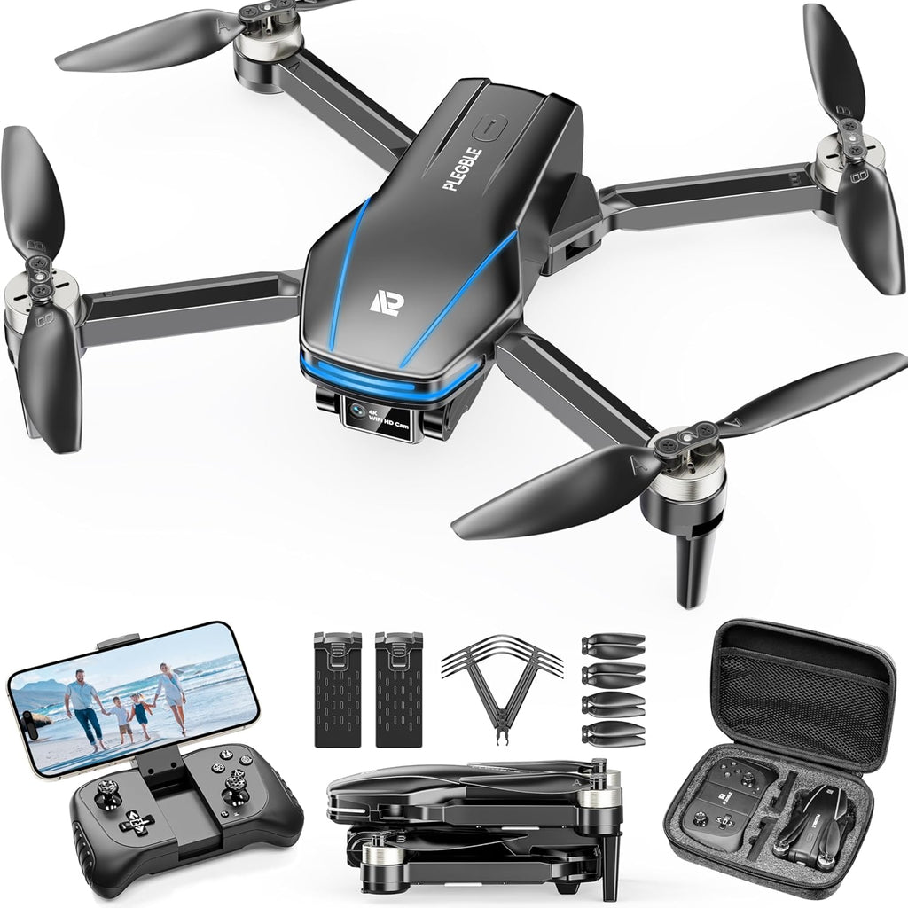 4K Mini Foldable Brushless Motor RC Drone with Propeller Guards for Beginners & Kids Zevon