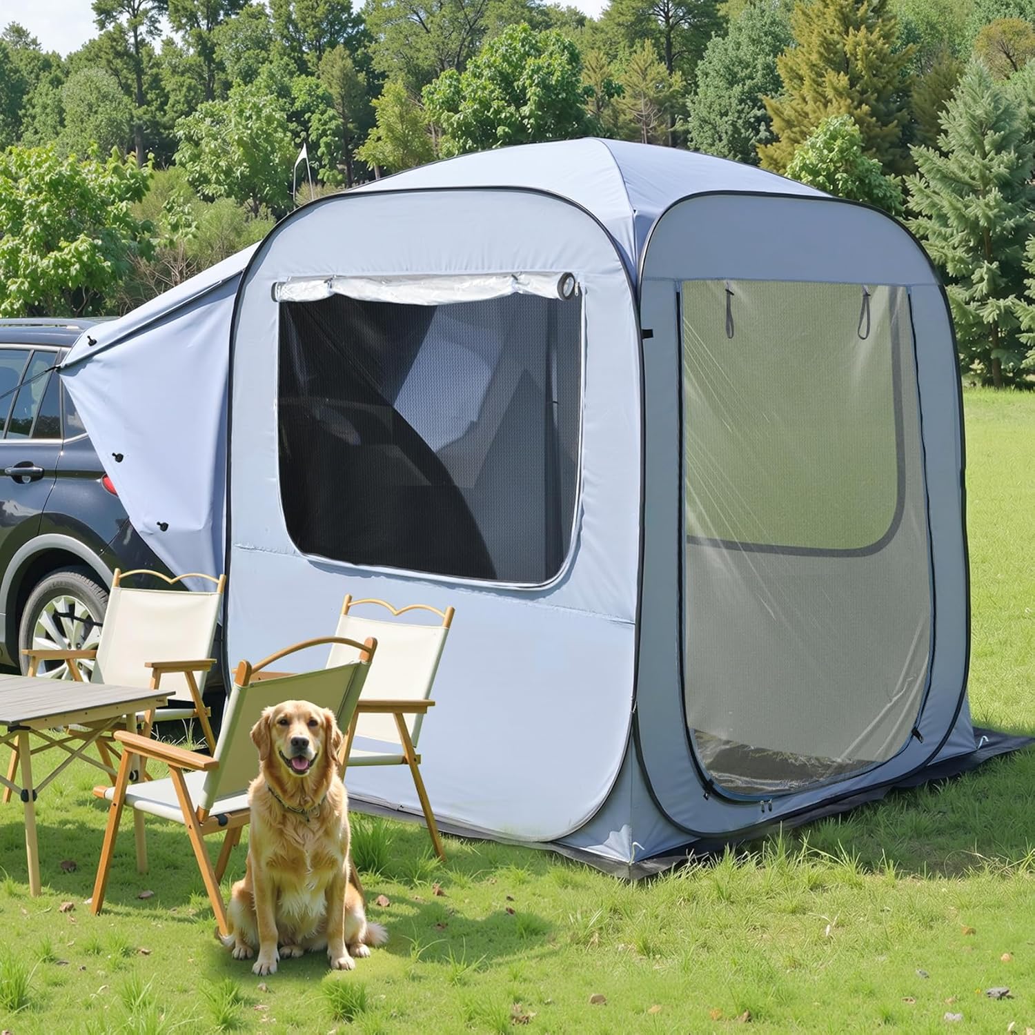 Tailgate SUV Car Camping Tent 6x6ft Instant Setup Waterproof Mesh Canopy Tent Zevon