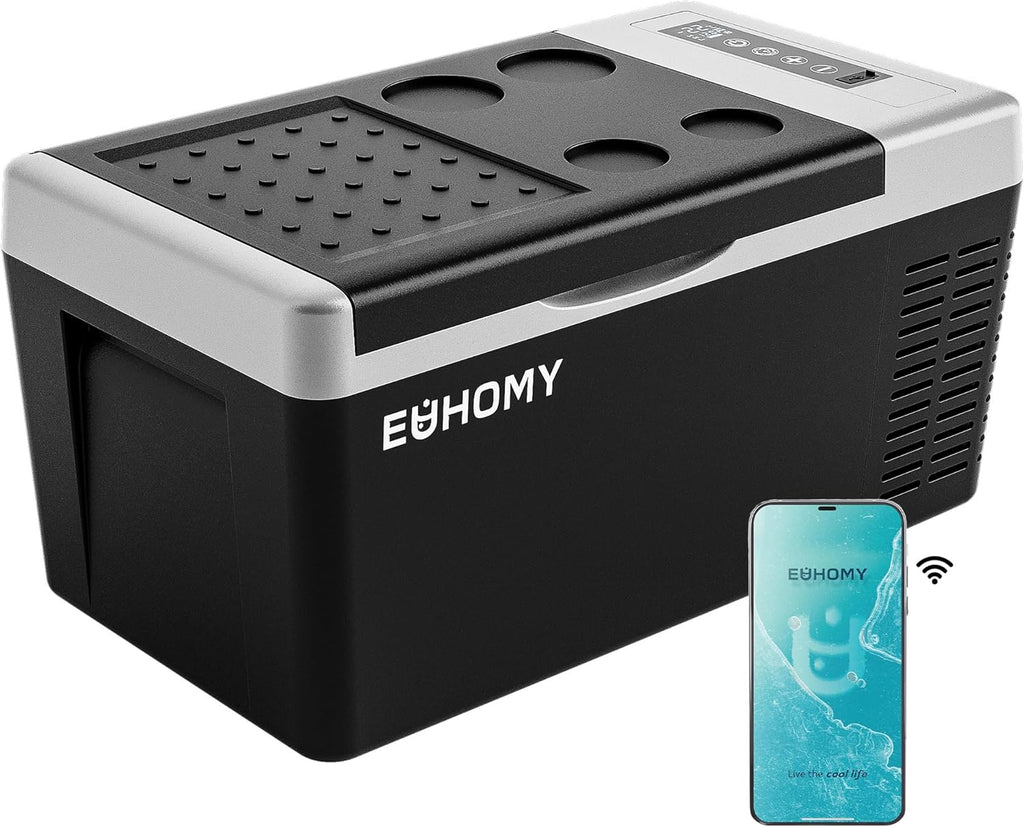 12 Volt 19-Quart Compressor Portable Electric Cooler & Car Freezer with App Control Zevon