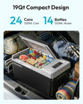 12 Volt 19-Quart Compressor Portable Electric Cooler & Car Freezer with App Control Zevon