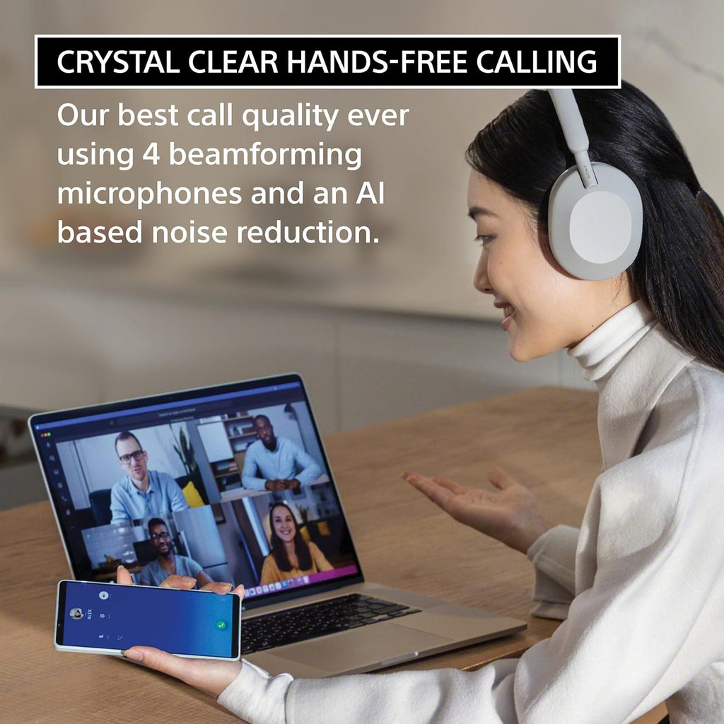 WH-1000XM5 Premium Wireless Noise Canceling Headphones with Auto NC Optimizer Silver Zevon