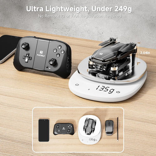 4K Mini Foldable Brushless Motor RC Drone with Propeller Guards for Beginners & Kids Zevon